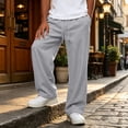 thumbnail image 2 of Basysin Mens Sweatpants Mens Big and Tall Sweatpants Plus Size with Pockets Drawstring Pants Casual Loose Solid Comfort Elastic Waist Jogger Hiking Trousers, 2 of 7