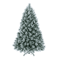 thumbnail image 4 of Tcbosik Flocked Artificial Christmas Tree with 404 Tips, 4ft Unlit Xmas Tree, Holiday Décor with Metal Stand, White+Green, 4 of 7