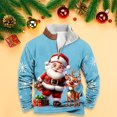thumbnail image 3 of CONZONE Christmas Mens Lined Sweatshirts Crewneck Sweatshirt for Men Thick Xmas Graphic Long Sleeve Half Zip Fashion Fall Winter Workout Clothes, 3 of 4