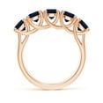 thumbnail image 2 of ANGARA Natural Half Eternity Five Stone 3 ct Blue Sapphire Wedding Band in 14K Rose Gold for Women (Size-5mm) | September Birthstone, Anniversary, Jewelry Gift for Women | Natural Blue Sapphire Ring, 2 of 10