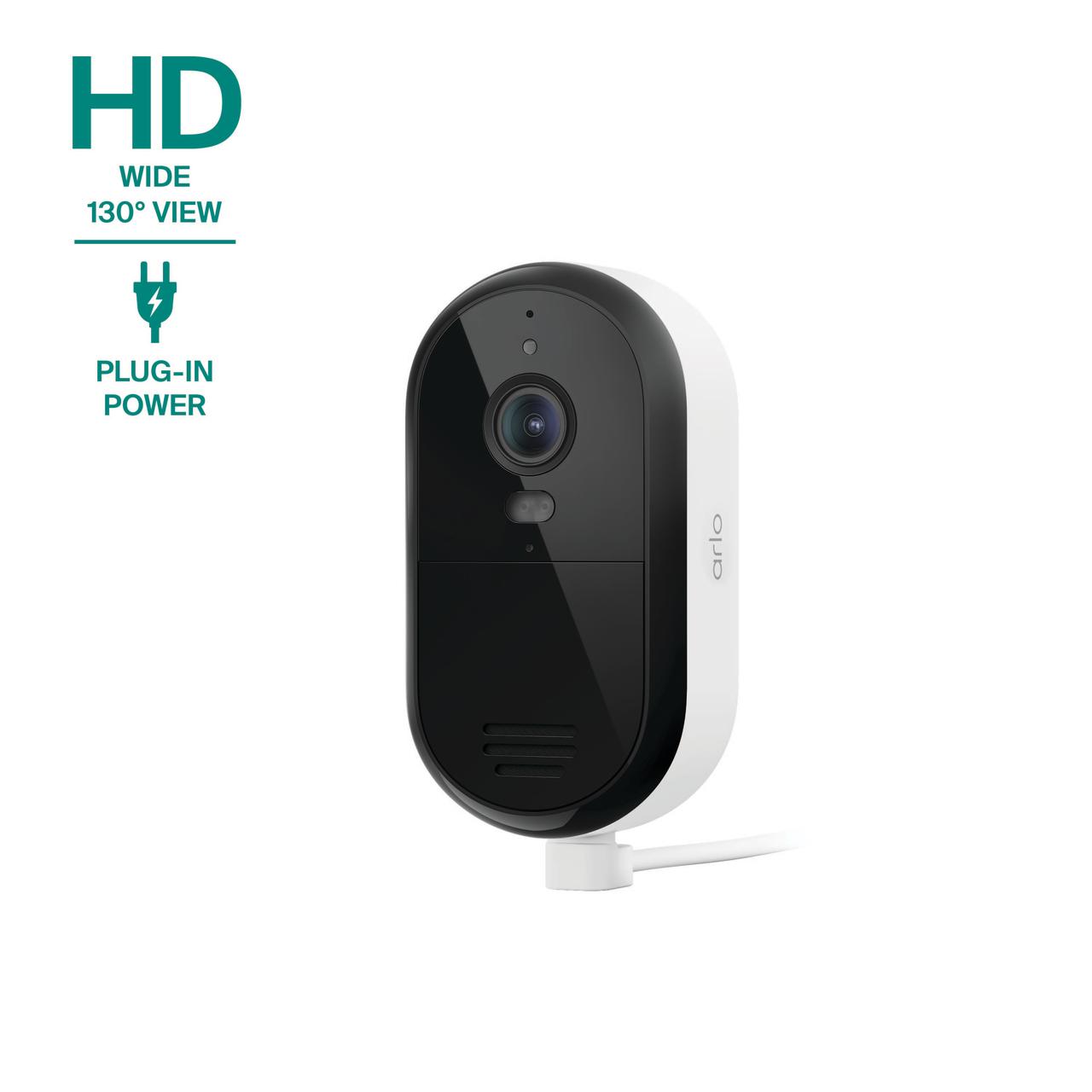 Arlo Essential Security Camera 1080p HD (2025 Release) - Wired Plug-In Power Outdoor Camera, 1-Cam