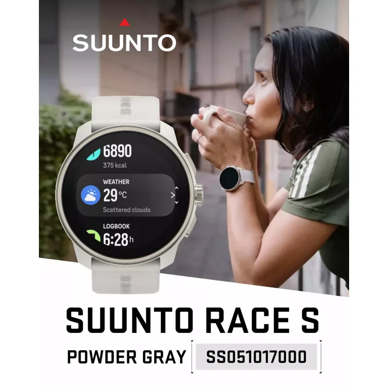 Suunto Race S AMOLED Touchscreen GPS Sports Powder Gray Smartwatch