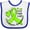 White and Royal, variant on Inktastic Love, Care, Cure Lymphoma Awareness Lime Green Ribbon Hearts Boys or Girls Baby Bib