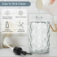 thumbnail image 3 of Glass Soap Dispenser Diamond Design, 12 Ounce Multifunctional Soap Dispenser（Clear）, 3 of 9