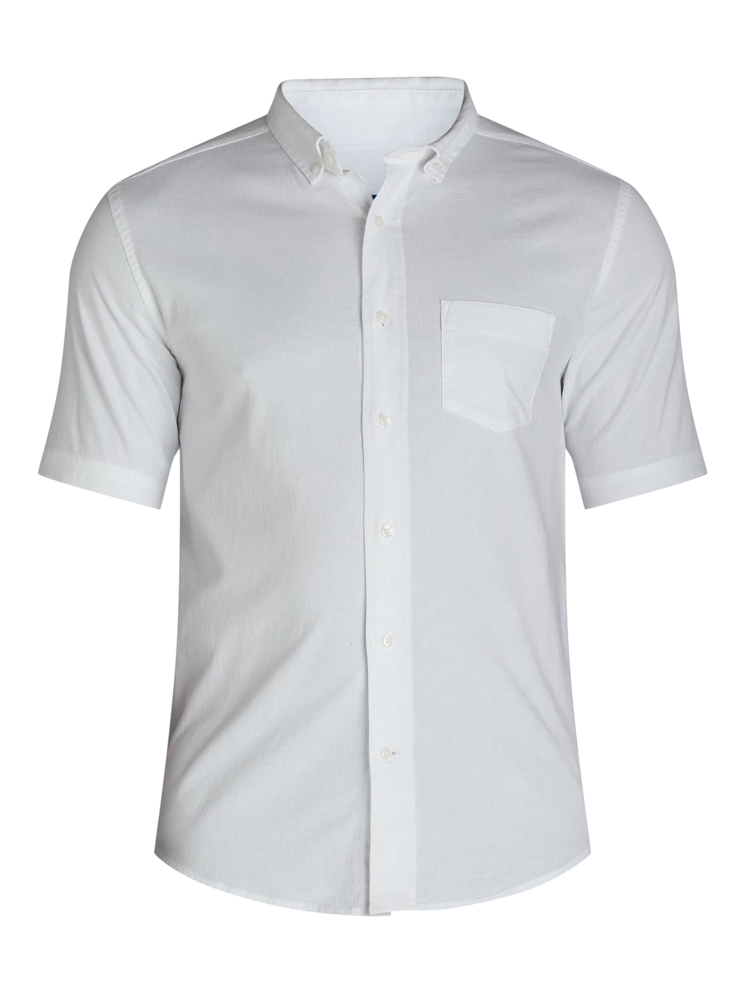 George Men's & Big Men's Short Sleeve Poplin Button-Up Shirt, Sizes S-3XL
