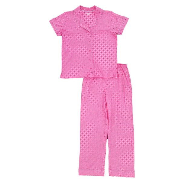 Laura Scott - Womens Pink & Purple Polka Dot Pajamas Lightweight Short ...