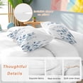 thumbnail image 2 of 3 Piece Blue Botanical Duvet Cover Set Queen Size, Microfiber Comforter/Quilt Cover with Corner Ties and 2 Pillowcases, Pastoral Leaf Watercolor All Season Soft Bedding with Zipper Closure, 2 of 8
