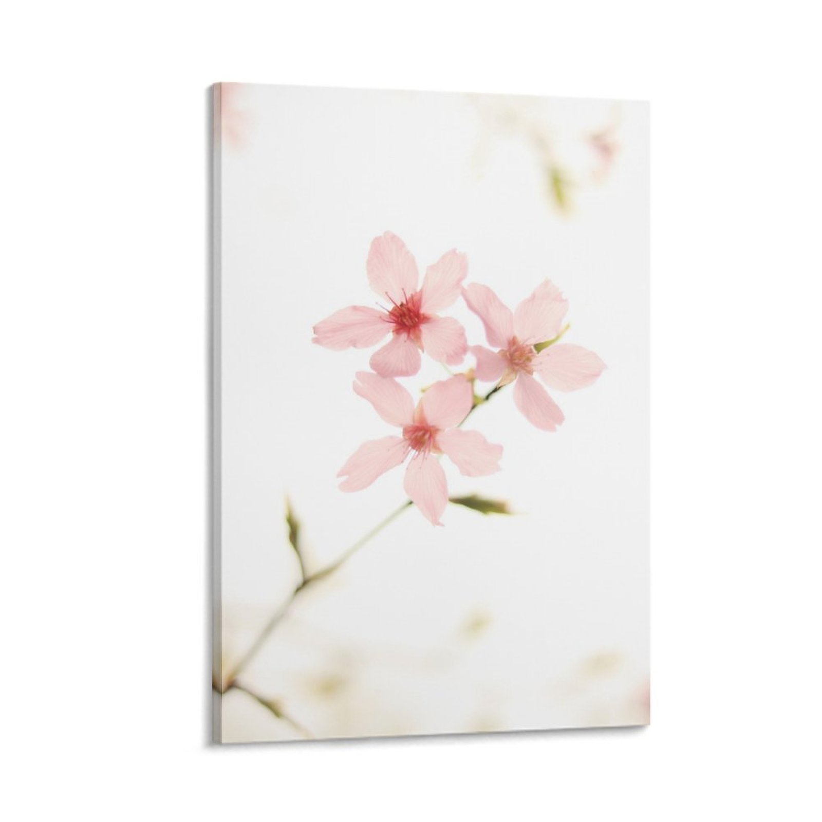 Pink Flower Canvas Wall Art Decor, Vertical Version Artwork Modern Home