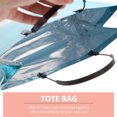thumbnail image 3 of KALLORY Blue PVC Reusable Shopping Tote Bags with Durable Tear Resistant Handles for Storage 4 Pieces, 3 of 10