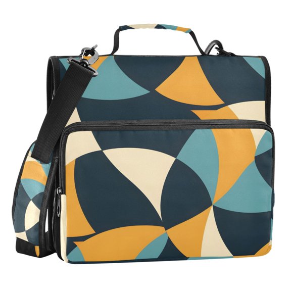 ALAZA Zipper Binder Art Lines 3 Ring Trapper Keeper File Folder Organizer Bag