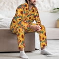 thumbnail image 7 of Yiaed Diamond Bohemian Sunflower Print Men’s Pajamas Set - Long Sleeve Button Down Sleep Shirt and Pajama Bottoms Sleepwear Set Mens Pjs Sets Men's Pajama Bottoms-Small, 7 of 7