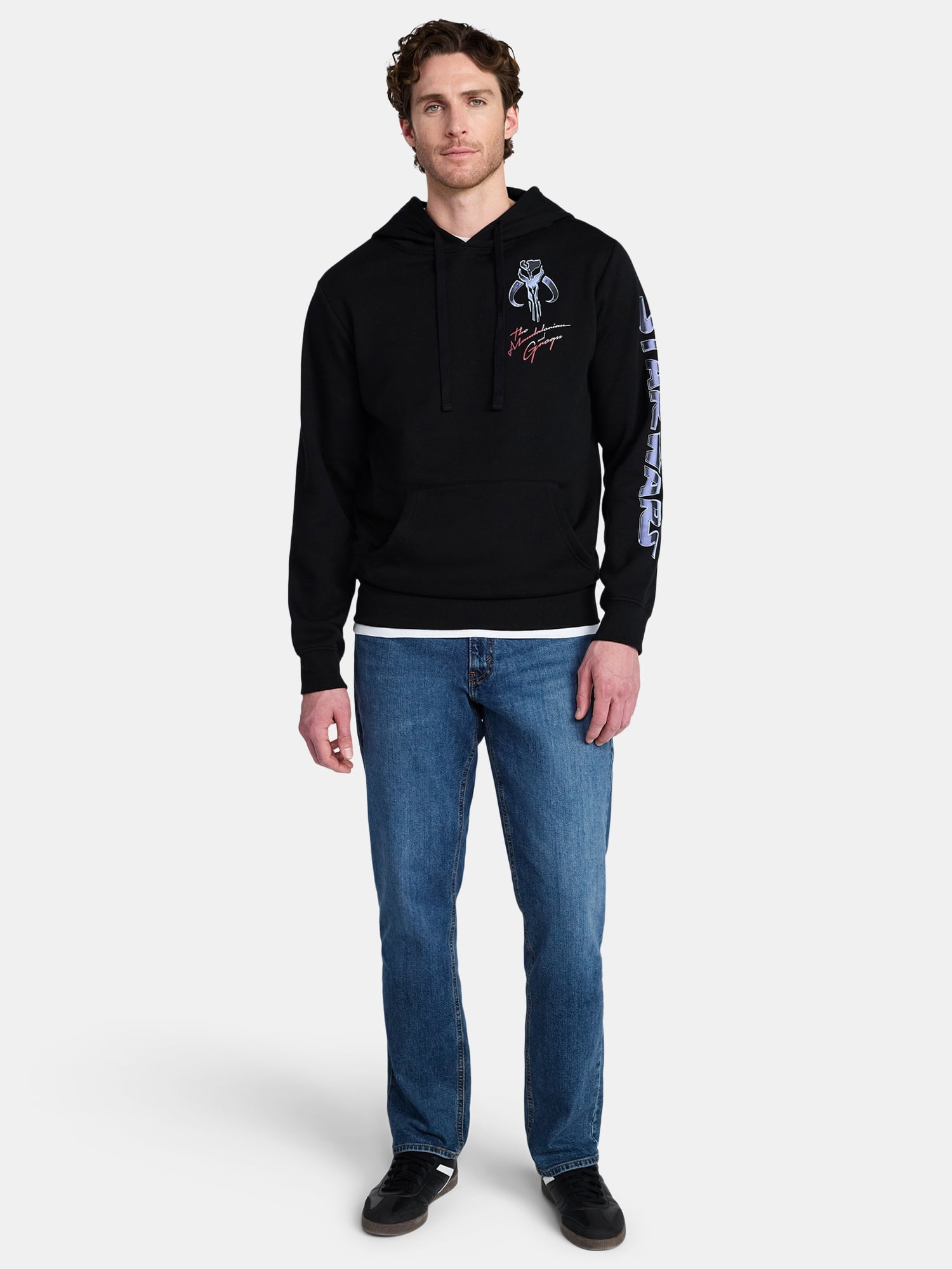 The Mandalorian Men's and Big Men's Chromed Helmet Graphic Hoodie, Sizes XS-3XL