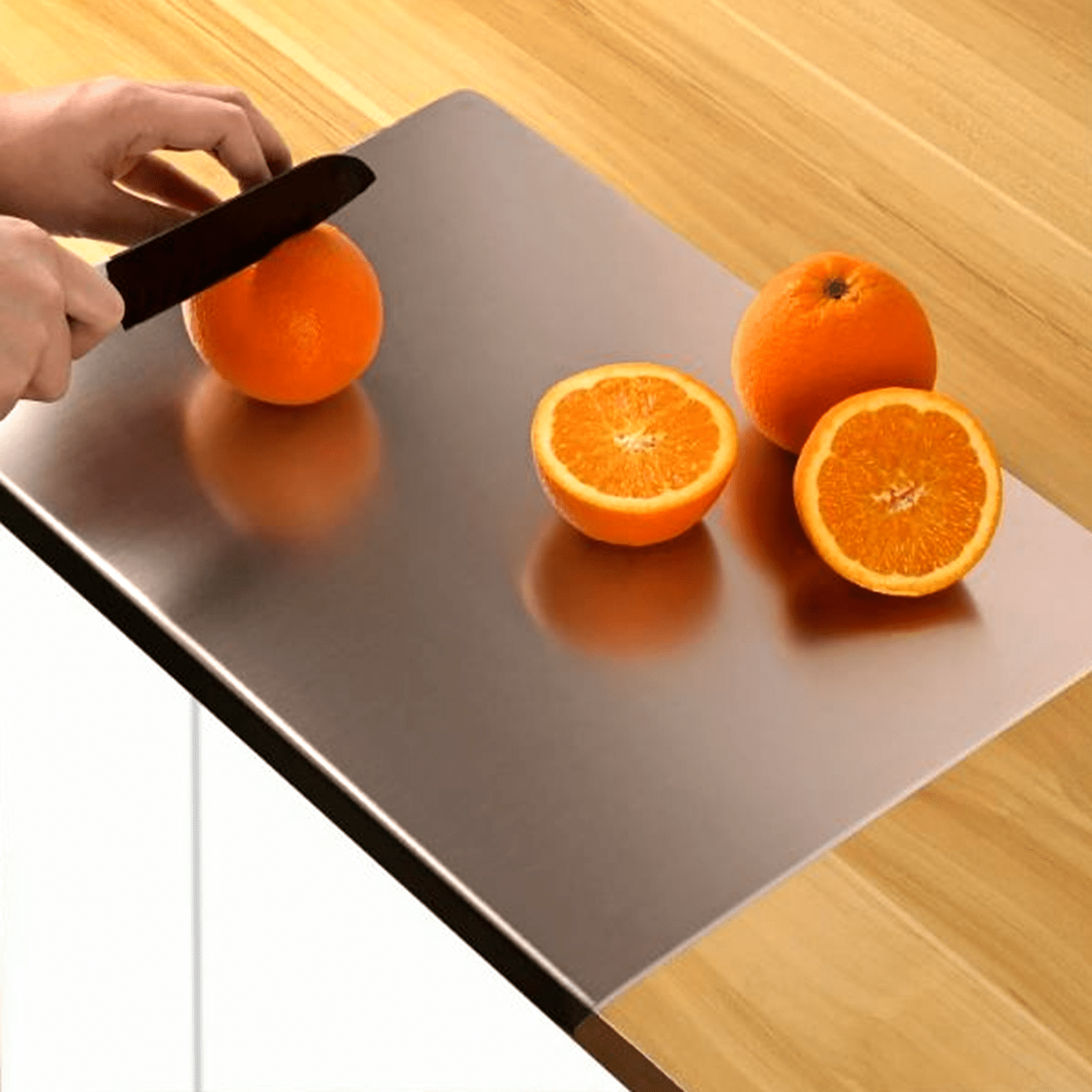 Bxaolu Stainless Steel Cutting Boards for Kitchen - Food-Grade - Suitable for Meat, Fruits, Veggies, Bread- Large-sized Chopping Boards with Lip - 11.81x17.75 in