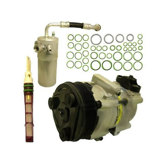 A/C Compressor Kit - Compatible with 2002 - 2003 Ford F150 5.4L V8 (FS10 6-Groove; Top Port; 5-inch Clutch)