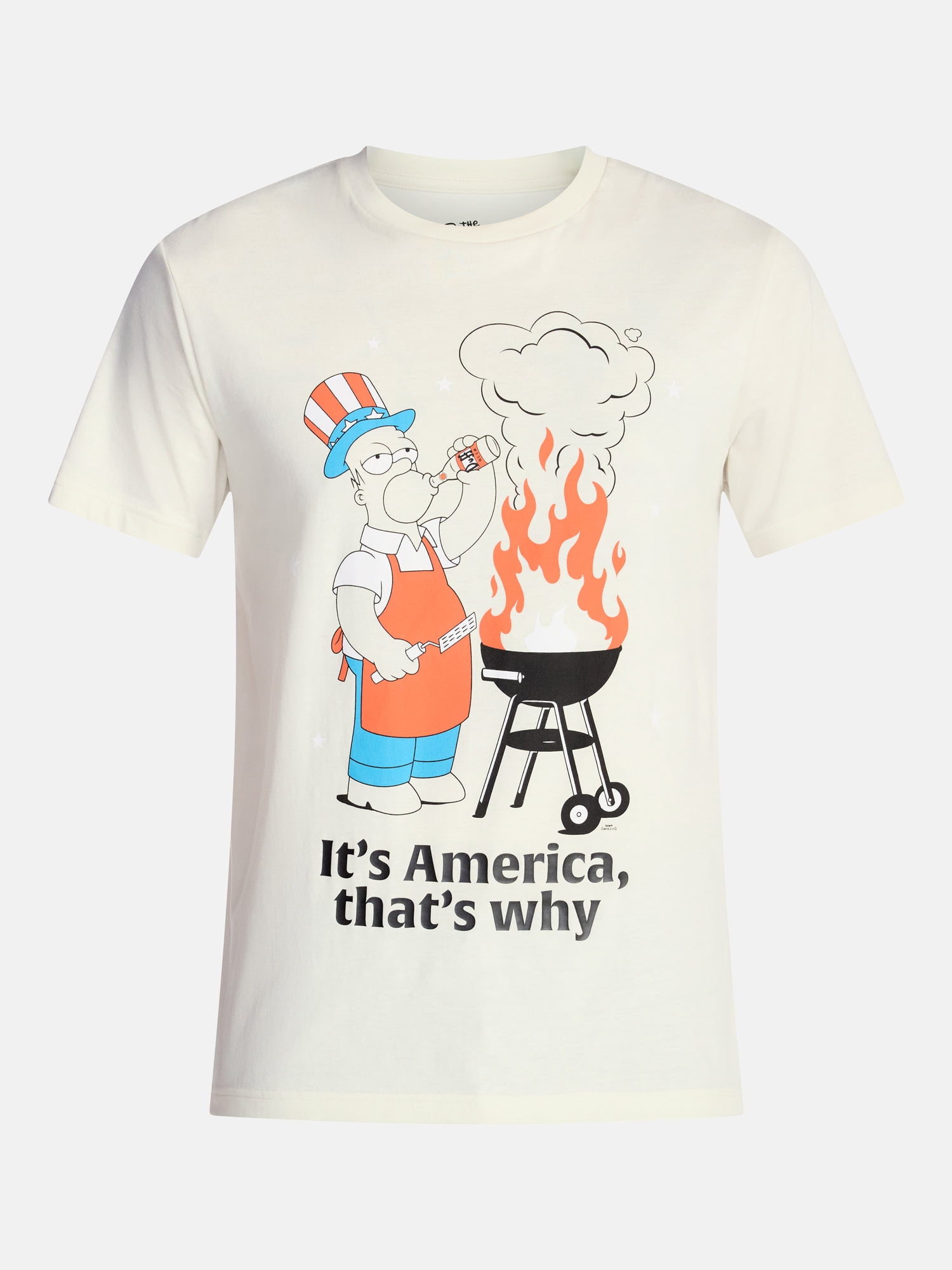 The Simpsons Men's and Big Men's Americana Home of the Free Graphic Tee, Sizes XS-5XL