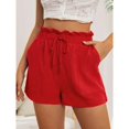 thumbnail image 6 of Yubnlvae Women's Summer Shorts - High Waist Casual Elastic Waist Shorts Red S, Women Elastic Summer Womens Casual Shorts Shorts And High Solid Waist Women's Shorts, 6 of 7