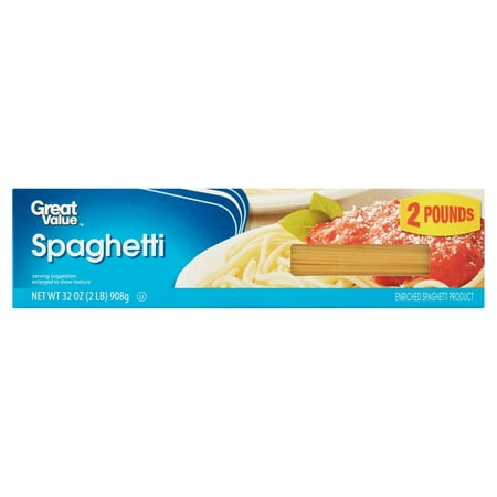 (6 pack) (6 Pack) Great Value Spaghetti, 32 oz