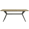 thumbnail image 3 of Weston Home Krista 70" Rectangular Black Metal Trestle Base Dining Table, Light Pine, 3 of 7
