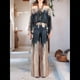 thumbnail image 5 of Conjunto de Dos Piezas Holgado de Otoño para Mujer, con Hombros Descubiertos, Estampado, Larga, Informal, para Salir, Pantalones Anchos Marrón Azulado L, 5 of 7