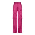 thumbnail image 4 of Lindreshi Womens Pants Women's Fashionable Casual Solid Color Zippered Pocket Pants, 4 of 5