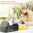 thumbnail image 2 of Diaper Bag with Changing Station, Waterproof 3 in 1 Baby Diaper Backpack with Foldable Changing Pad, Large Travel Back Pack for Baby Girl Boy, Grey, 2 of 7