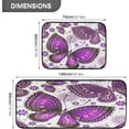 thumbnail image 3 of Pretty Purple Butterfly Anti Fatigue Mats for Kitchen Floor, Set of 2 Non Skid Washable Waterproof Anti Kitchen Floor Mats for Kitchen Office Laundry Room Bathroom (19"x27"+19"x47"), 3 of 7