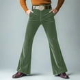 thumbnail image 6 of Men's Vintage 60s 70s Bell Bottom Pants, Classic Comfort Flared Jeans Retro Disco Outfits for Theme Parties and Events (Without Belt),Green,M, 6 of 6
