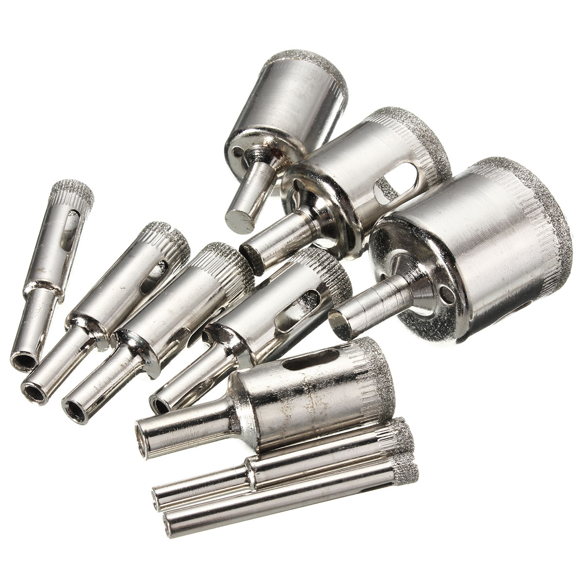 10PCS Diamond Drill Bit 6-30mm Diamond Holesaw Drill Bits Tools Set Hollow Core Drill Bits with Diamond Coating for Glass Ceramic Tile Porcelain Marble Granite 10PCS Diamond Drill Bit 6-30mm Diamond Holesaw Drill Bits Tools Set Hollow Core Drill Bits with Diamond Coating for Glass Ceramic Tile Porcelain Marble Granite