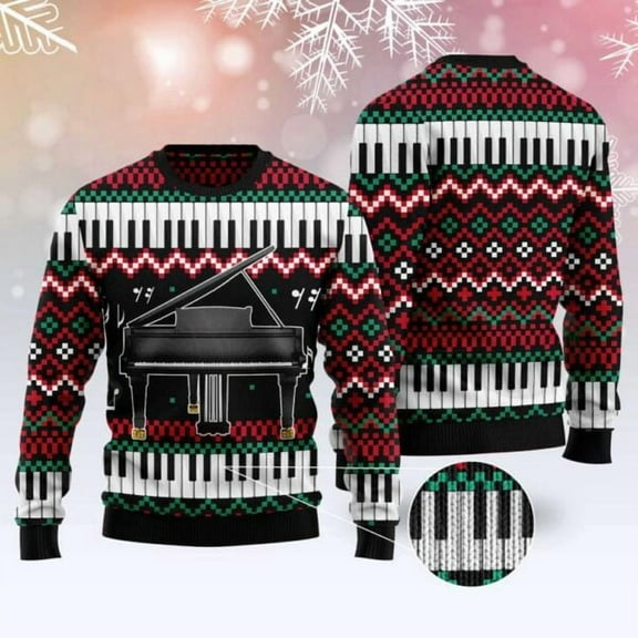 Piano Awesome 3D Christmas Sweater, Christmas Sweater, 3D Sweater, Funny Xmas Sweaters