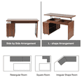 thumbnail image 5 of AuraPet 55.1''L, Walnut Home Office L-Shaped Executive Desk , Height Adjustable Desk with Storage Drawers and Cabinet, 5 of 10