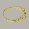 thumbnail image 5 of LBG British Made 14k Yellow Gold Natural Peridot & Cubic Zirconia Womens Engagement Ring - 33 size options - Size 6, 5 of 8