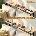 thumbnail image 4 of IVV Modern Console Table, 39.4-Inch Narrow Porch Table with Power Outlets & USB Ports, Oak Wood Top & Black Metal Frame, for Behind Sofa & Narrow Spaces, Easy Assembly, 4 of 10