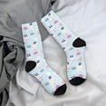 thumbnail image 5 of Gukieu Rabbit In The Rain Print Contrast Color Mid-calf Socks, Sweat-wicking Athletic Socks, Unisex Clothing Accessories, 5 of 6