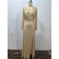 thumbnail image 4 of Shiny V Neck Sequin Long Sleeves Evening Dress (XL, Beige), 4 of 5