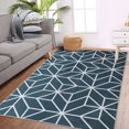 thumbnail image 4 of Modern Area Rug, Geometric Pattern Print Velvet Plush Carpet Distressed Accent Rug, 4 of 9
