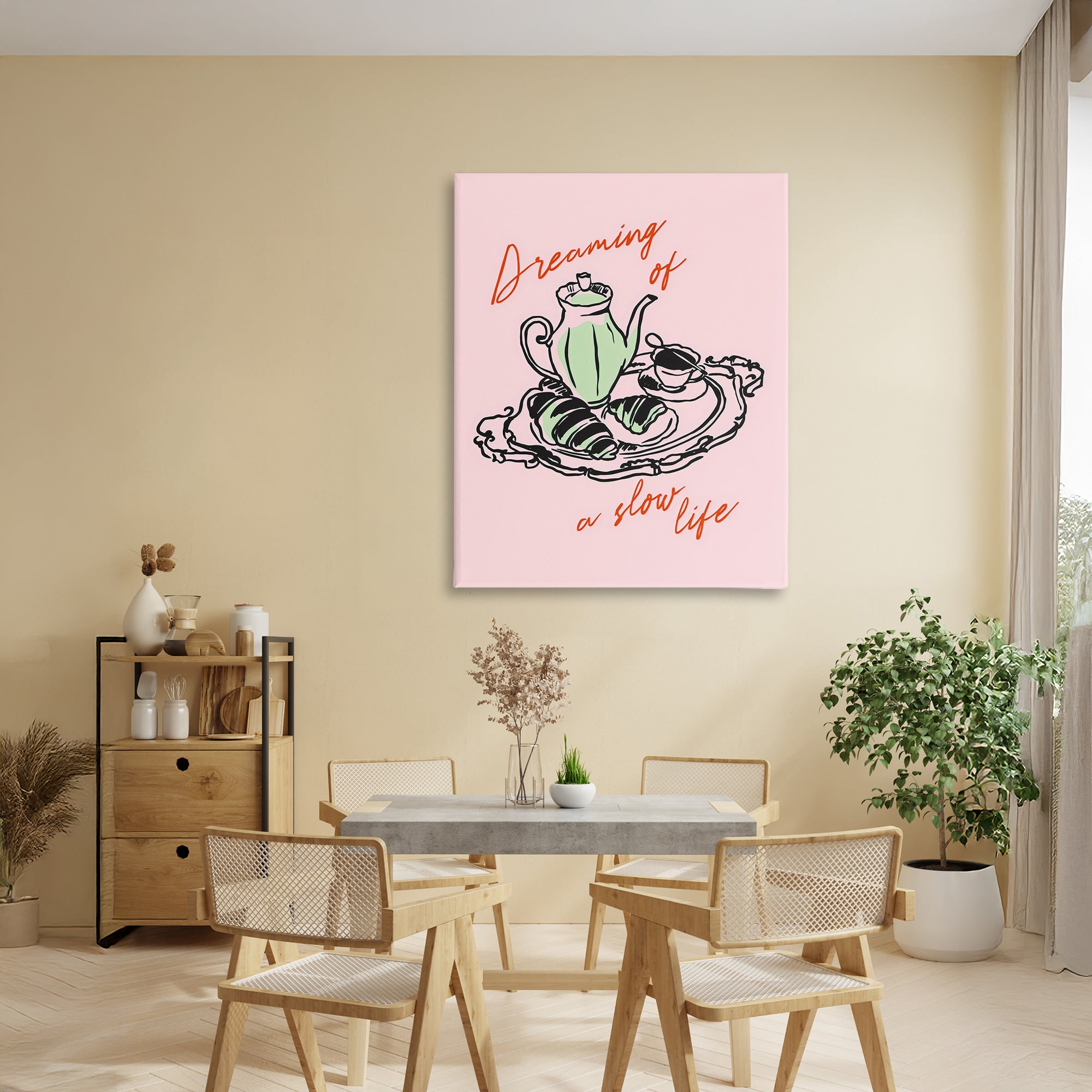 Stupell Industries Slow Life Tea Platter Canvas Wall Art, design by The Prints Vibe