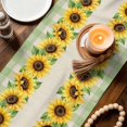 thumbnail image 3 of Sunflowers Table Runner 120 Inches, Farmhouse Green White Plaid Vintage Rustic Plants Bed Runner Dresser Scarves Tabletop for Indoor Outdoor Parties/Ceremony/Banquet, 13"x 120", 3 of 9