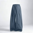 thumbnail image 6 of Blmnix Linen Pants Trousers for Men Low Rise Baggy Palazzo Comfy Pants Jeans Long Wide-Leg Green Summer Pants,XXXXXL, 6 of 6