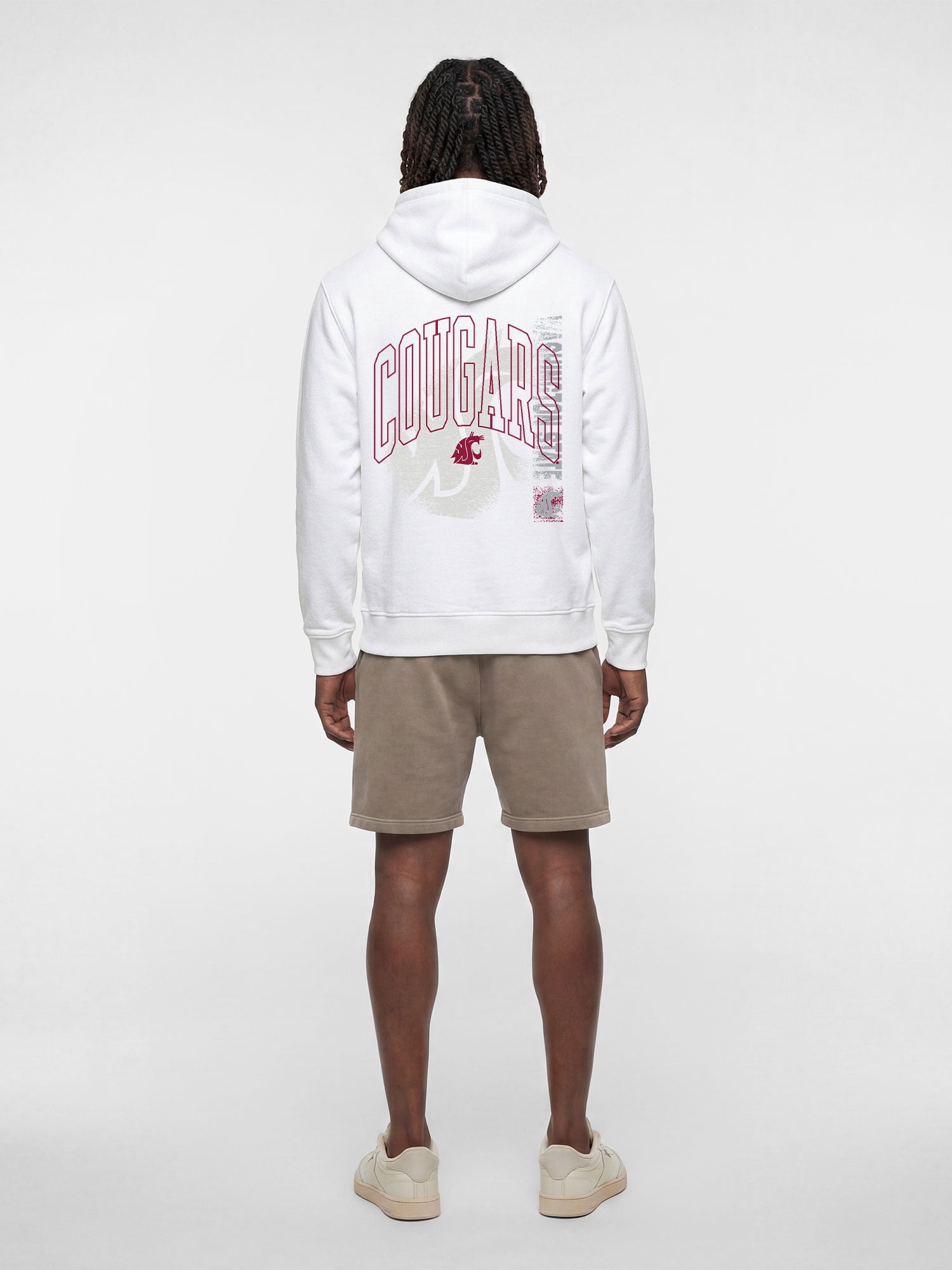 Washington State Cougars Reebok Mens White Hooded Sweatshirt