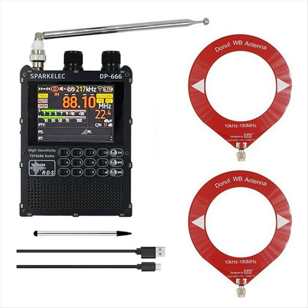 Radio TEF6686 de Banda de Alta Sensibilidad, FM, AM, LW, MW y SW con Pantalla Táctil de 2,8 Pulgadas y Actualización de Firmware.