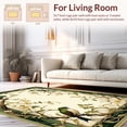 thumbnail image 2 of ODIKA 2'x3' Machine Washable Non-Slip Area Rug, Elegant Art Nouveau Birds and Floral Motif with Interwoven Vine Accents High Traffic Rug, Green, 278817, 2 of 7