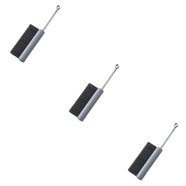 Cateissary Cepillo de fregado multiusos de doble cara, removedor de polvo portátil, bañera de inodoro, herramienta de limpieza interior del gris 3Conjunto