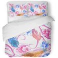 thumbnail image 1 of Juego de ropa de cama de 3 piezas ABPHQTO Funda nórdica estética de plumas coloridas Twin Size con 2 fundas de almohada, 1 of 1