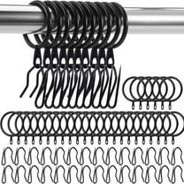 30 Pcs Metal Drapery Curtain Rings 1.26 inch Interior Diameter and 30 Pcs Hanging Curtain Drapery Pin Hooks for Window Door Shower