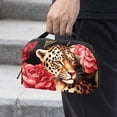 thumbnail image 2 of Rose Leopard Waterproof Oxford Fabric Storage Pouch for Electronic Devices - Cord Organizer, Hard Drive Bags, Canvas Storage Box Small, Charger Cord Organizer - 5.9x9.44x3.14 in, 2 of 6