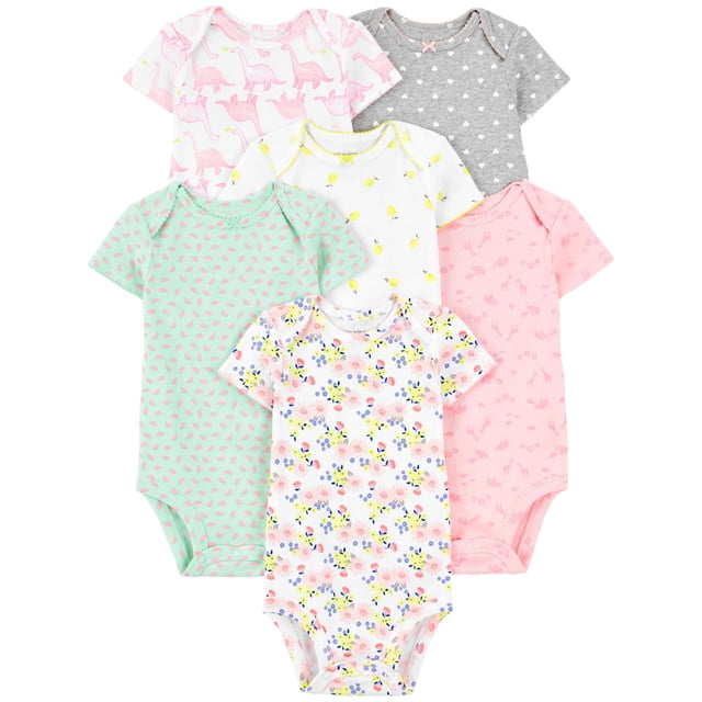 Body Simple Joys de Carter's para niñas de 6 a 9 meses, paquete de 6