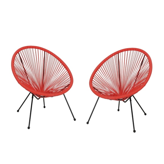 Major Outdoor Hammock Weave Chair with Steel Frame (Set of 2), Orange and Black Finish