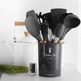 thumbnail image 4 of TESNN Cooking Utensils Nonstick Cooking Utensil Set with Plastic Grid Silicone Cooking Utensil Set (Dark Blue, 4 of 5