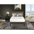 thumbnail image 2 of East West Furniture 2-piece Wood Platform Bedroom Set in Brown/Brushed Black, 2 of 8