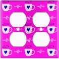 thumbnail image 2 of Metal Light Switch Wall Plate Outlet Cover (Coffee Espresso Mocha Cup Navy Heart Pink - Double Duplex), 2 of 2